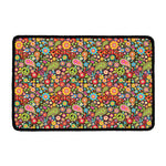 Colorful Hippie Peace Symbols Print Kitchen Mat