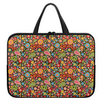 Colorful Hippie Peace Symbols Print Laptop Sleeve With Handle