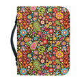 Colorful Hippie Peace Symbols Print Leather Bible Cover