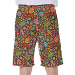 Colorful Hippie Peace Symbols Print Men's Beach Shorts