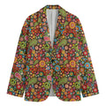 Colorful Hippie Peace Symbols Print Men's Blazer