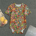 Colorful Hippie Peace Symbols Print Men's Bodysuit