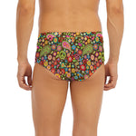 Colorful Hippie Peace Symbols Print Men's Briefs
