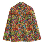 Colorful Hippie Peace Symbols Print Men's Cotton Blazer