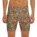 Colorful Hippie Peace Symbols Print Men's Long Boxer Briefs