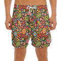 Colorful Hippie Peace Symbols Print Men's Split Running Shorts