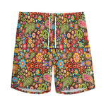 Colorful Hippie Peace Symbols Print Men's Sports Shorts