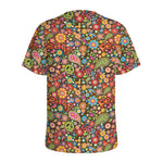 Colorful Hippie Peace Symbols Print Men's Sports T-Shirt