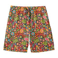 Colorful Hippie Peace Symbols Print Men's Swim Trunks