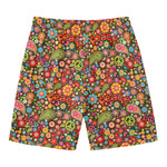 Colorful Hippie Peace Symbols Print Men's Swim Trunks
