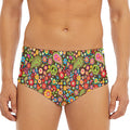 Colorful Hippie Peace Symbols Print Men's Triangle Swim Briefs