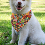 Colorful Hippie Peace Symbols Print Over The Collar Dog Bandana