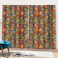 Colorful Hippie Peace Symbols Print Pencil Pleat Curtains