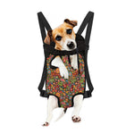 Colorful Hippie Peace Symbols Print Pet Carrier Backpack