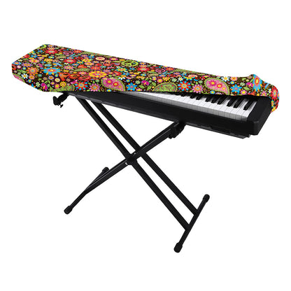 Colorful Hippie Peace Symbols Print Piano Keyboard Cover