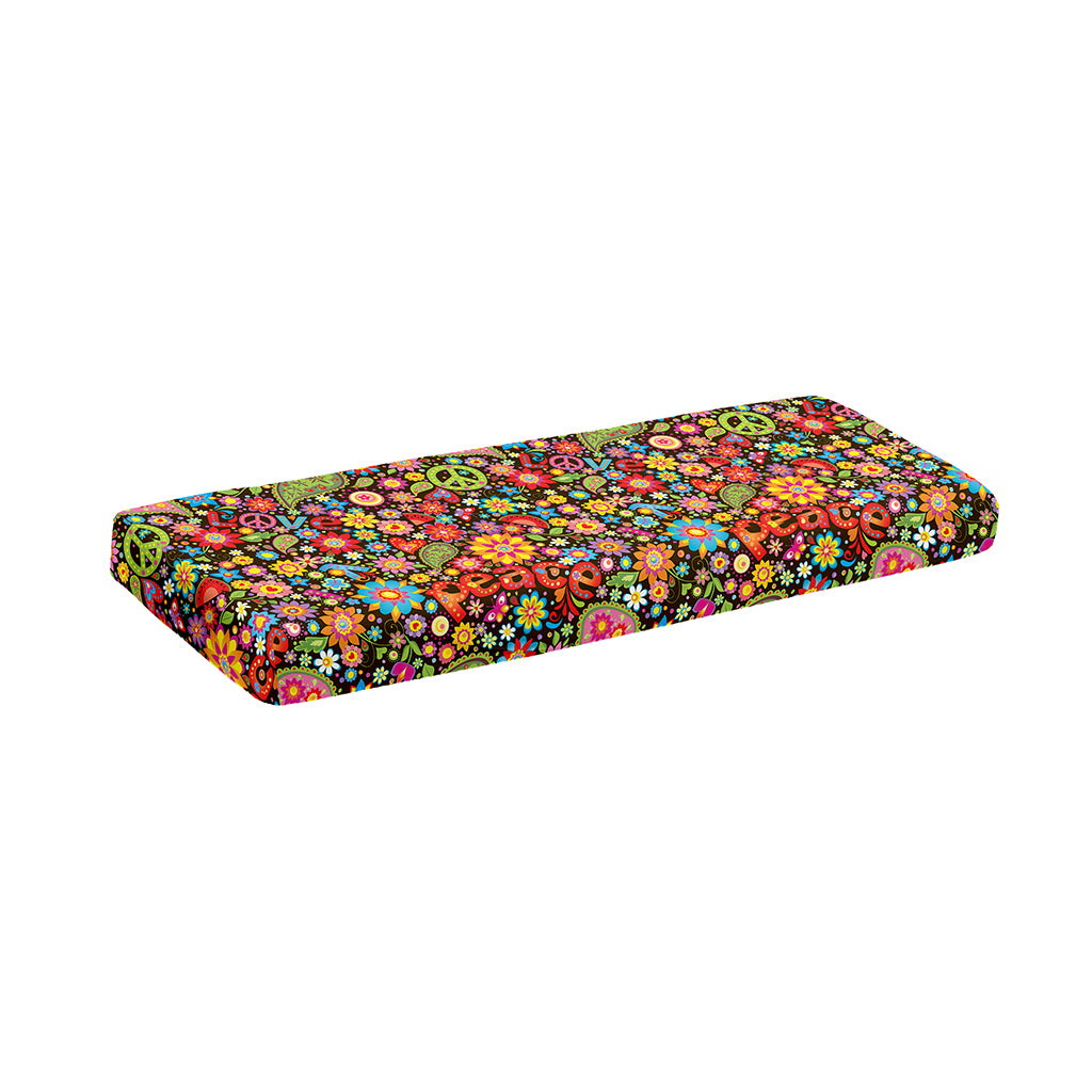 Colorful Hippie Peace Symbols Print Piano Keyboard Cover