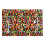Colorful Hippie Peace Symbols Print Placemat