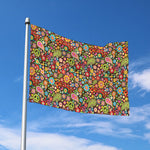 Colorful Hippie Peace Symbols Print Polyester Flag