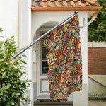 Colorful Hippie Peace Symbols Print Polyester Flag