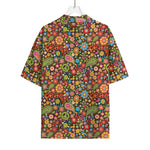 Colorful Hippie Peace Symbols Print Rayon Hawaiian Shirt