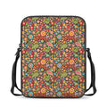 Colorful Hippie Peace Symbols Print Rectangular Crossbody Bag