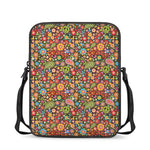 Colorful Hippie Peace Symbols Print Rectangular Crossbody Bag