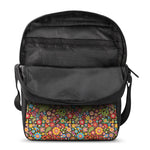 Colorful Hippie Peace Symbols Print Rectangular Crossbody Bag