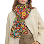 Colorful Hippie Peace Symbols Print Scarf