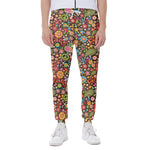 Colorful Hippie Peace Symbols Print Scuba Joggers