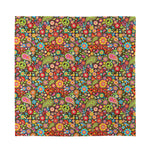 Colorful Hippie Peace Symbols Print Silk Bandana