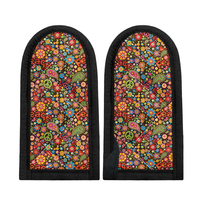 Colorful Hippie Peace Symbols Print Skillet Handle Cover