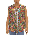 Colorful Hippie Peace Symbols Print Sleeveless Baseball Jersey