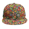 Colorful Hippie Peace Symbols Print Snapback Cap