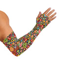 Colorful Hippie Peace Symbols Print Sun Protection Arm Sleeves