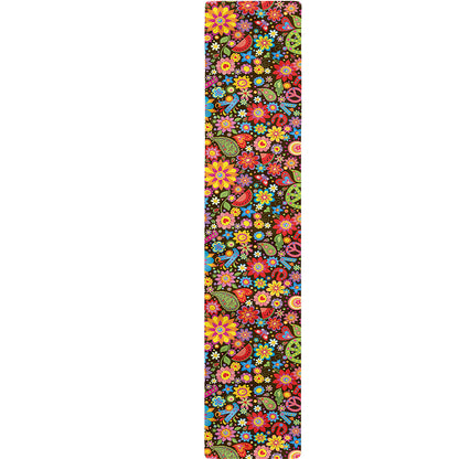 Colorful Hippie Peace Symbols Print Table Runner