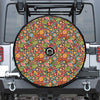 Colorful Hippie Peace Symbols Print Tire Cover With Camera Hole