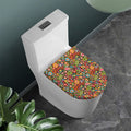 Colorful Hippie Peace Symbols Print Toilet Lid Cover