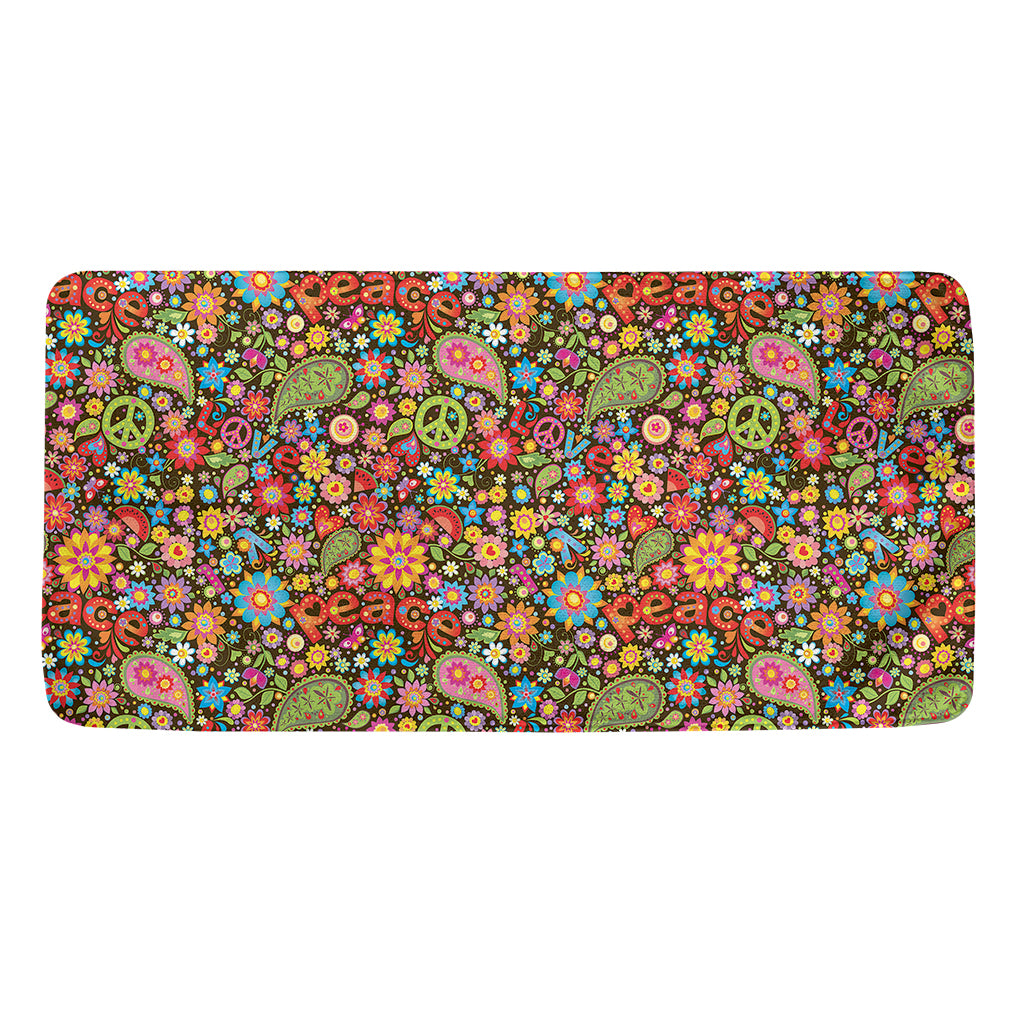 Colorful Hippie Peace Symbols Print Towel
