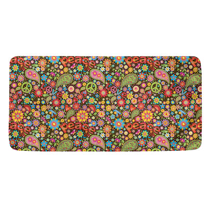 Colorful Hippie Peace Symbols Print Towel
