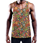 Colorful Hippie Peace Symbols Print Training Tank Top