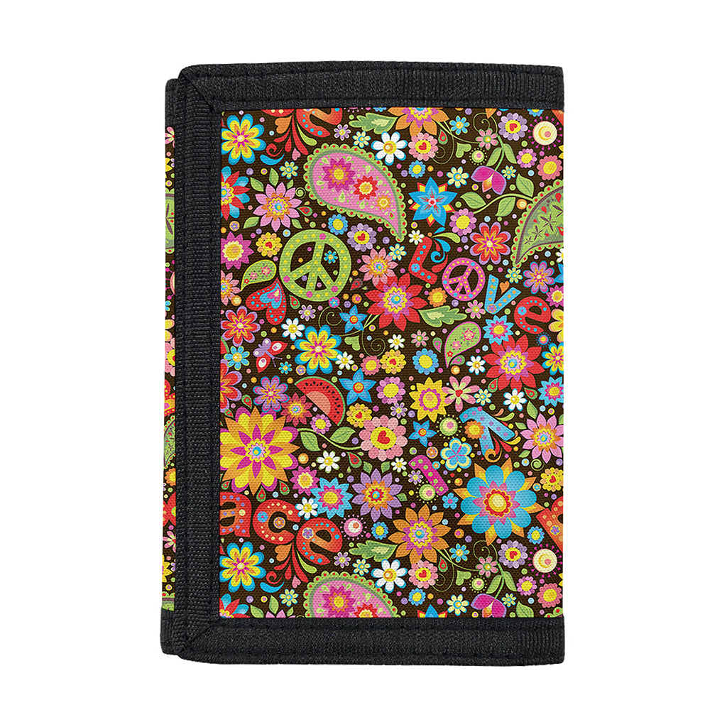 Colorful Hippie Peace Symbols Print Trifold Wallet