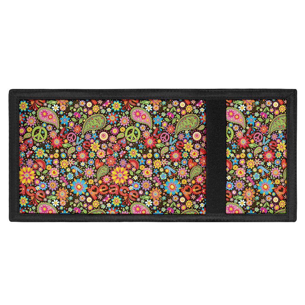 Colorful Hippie Peace Symbols Print Trifold Wallet