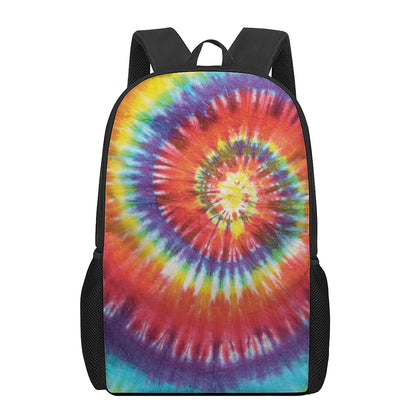 Colorful Hippie Tie Dye Print 17 Inch Backpack