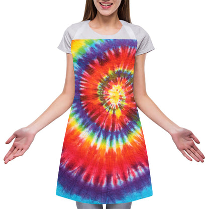Colorful Hippie Tie Dye Print Adjustable Apron