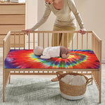 Colorful Hippie Tie Dye Print Baby Crib Sheet