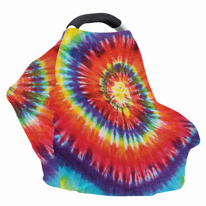 Colorful Hippie Tie Dye Print Baby Seat Cover