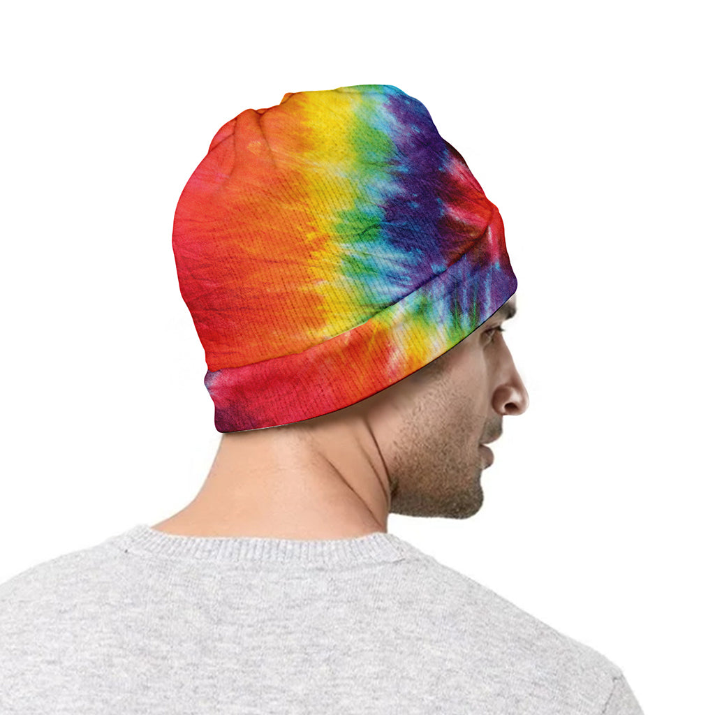 Colorful Hippie Tie Dye Print Beanie