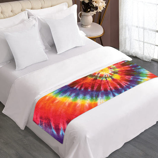 Colorful Hippie Tie Dye Print Bed Runner