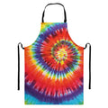 Colorful Hippie Tie Dye Print Bib Apron With Pocket