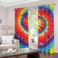 Colorful Hippie Tie Dye Print Dimout Grommet Curtains